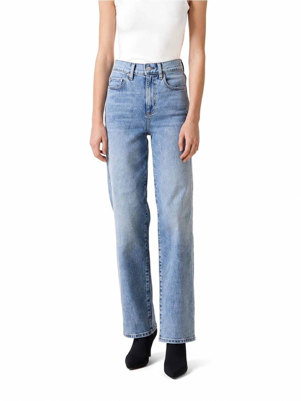 LE JEAN 90's Straight Leg Big Chill Wash 0850 Denim Jeans 25 blue high rise